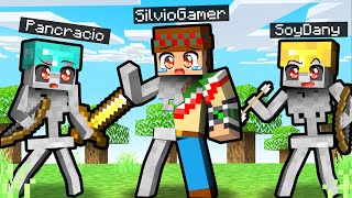 ¡PASO Minecraft PERO los ESQUELETOS me AYUDAN! 😂🦴💀 SILVIOGAMER MINECRAFT PERO