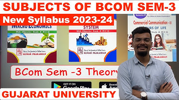 Subjects of Bcom Sem 3 | SY Bcom New Syllabus 2023-24 | All Subject List | GUJARAT UNIVERSITY | UGT