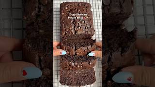 Triple chocolate banana bread🍫 (recipe in description) #shorts #recipe