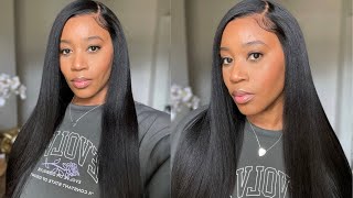 PREEVERYTHING FRONTAL WIG  INVISIBLE TAPE |  YAKI TEXTURE, GLUELESS INSTALL | FT. UNICE HAIR