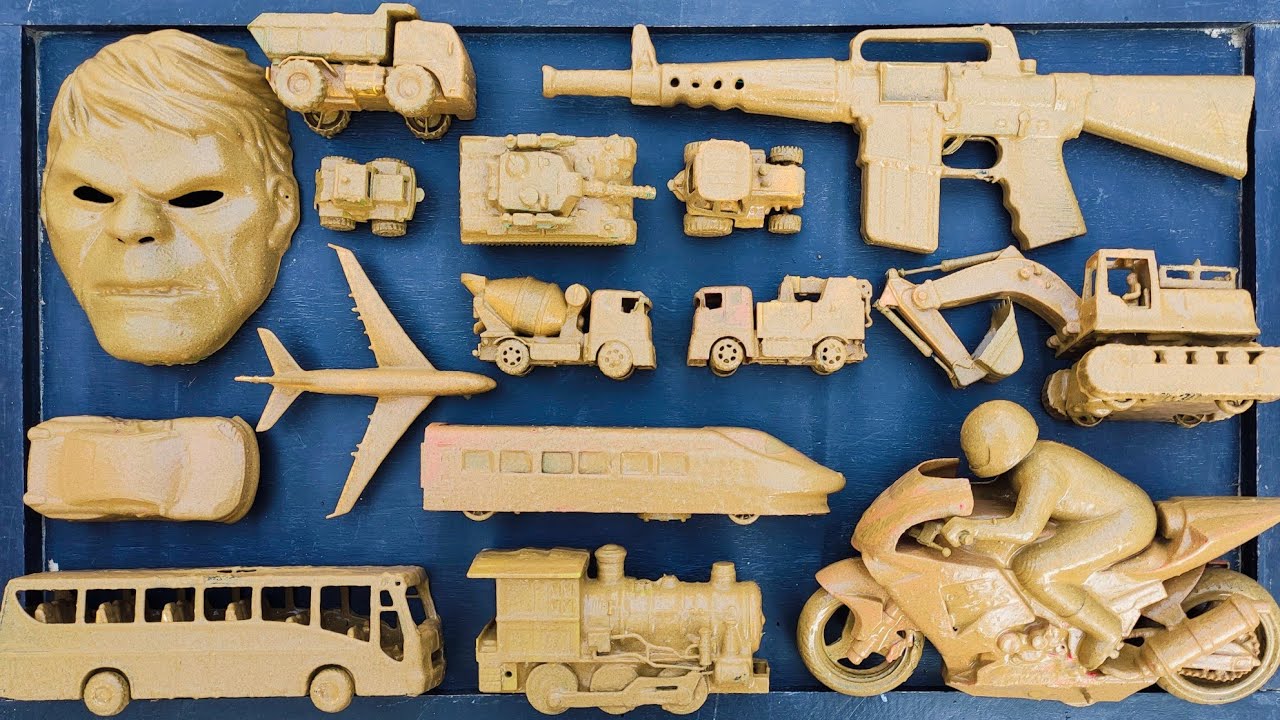 Membersihkan Mainan Mobil Balap, Truk Molen, Kereta Cepat, Pesawat,Truk Oleng,Tank Baja, Excavator.