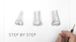 How to Draw a Nose - Step by Step Drawing Tutorial for Beginners