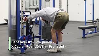 Bent over 0* - Low pulley - X Cable - Rear delt fly - Pronated -