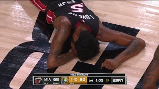 Derrick Jones Jr. Goes Down With Scary Injury | Heat vs Pacers | August 14, 2020