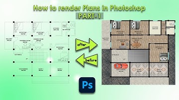 How to render architectural plans in Photoshop || Part-1  #architecture #rendering #photoshop