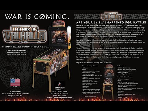 Legends of Valhalla American Pinball machine first