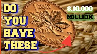 REAR CANADIAN PENNIES WORTH BIG MONEY OLD  1978 CANADIAN 1-CENT COIN ULTRA RARE