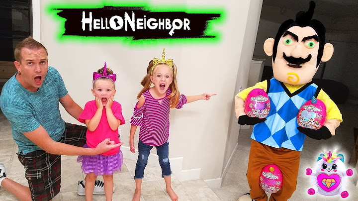 Hello Neighbor in Real Life Rainbocorns Toy Scavenger Hunt! Rainbow Unicorns Found!!