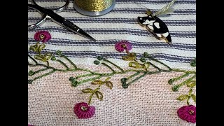 Crazy Quilt Seam Embroidery | Feather Stitch Variation, Cast On Stitch &amp; Knots