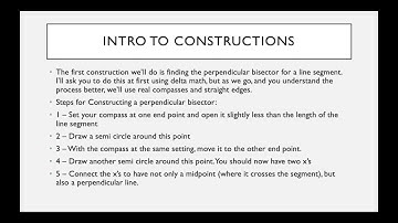 Geometry: Unit 1 - Lesson 4   Perpendicular Bisectors