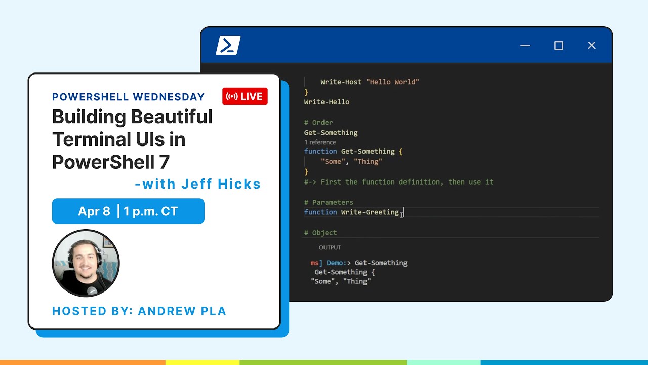 Building Beautiful Terminal UIs in PowerShell 7 with Jeff Hicks - YouTube