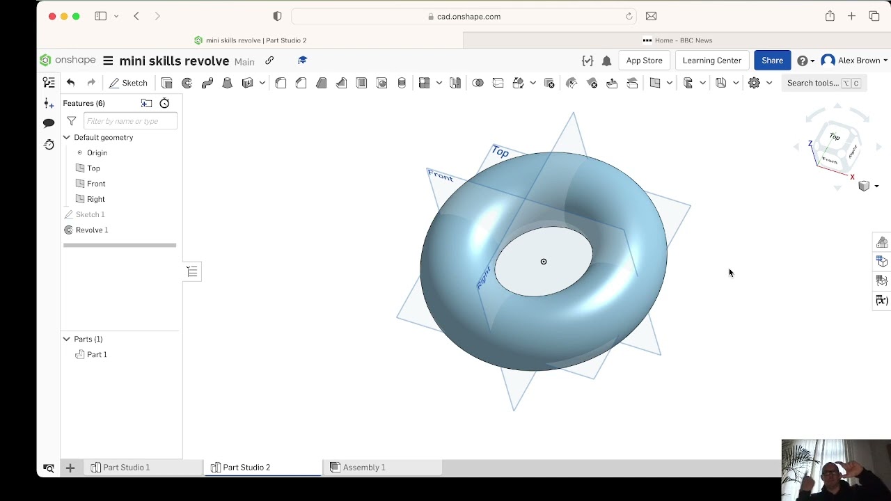 Onshape basics 2 - revolving