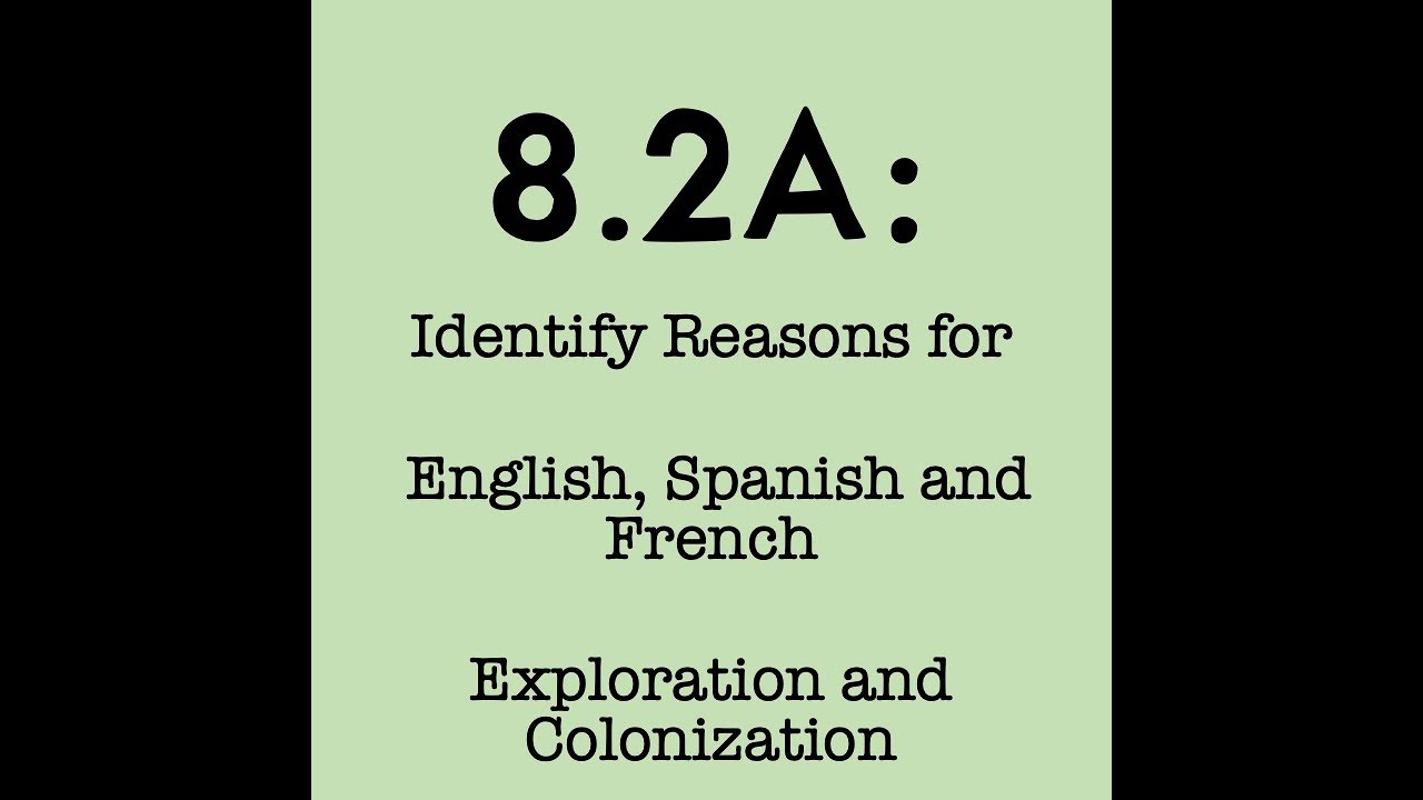 Reasons For English, French And Spanish Exploration And Colonization (Teks 8.2A)