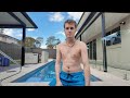Attempting to swim on a cold day