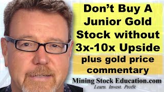 Don’t Buy a Junior Gold Mining Stock without 3x-10x Upside says Pro Gold Stock Investor David Erfle