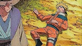 punch Naruto's belly by sword