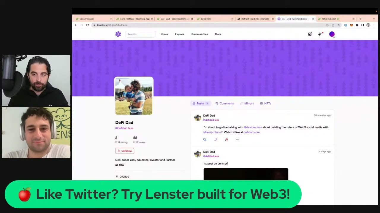 Exploring Web3 Social Media with Lens - DeFi Talks with DeFi Dad