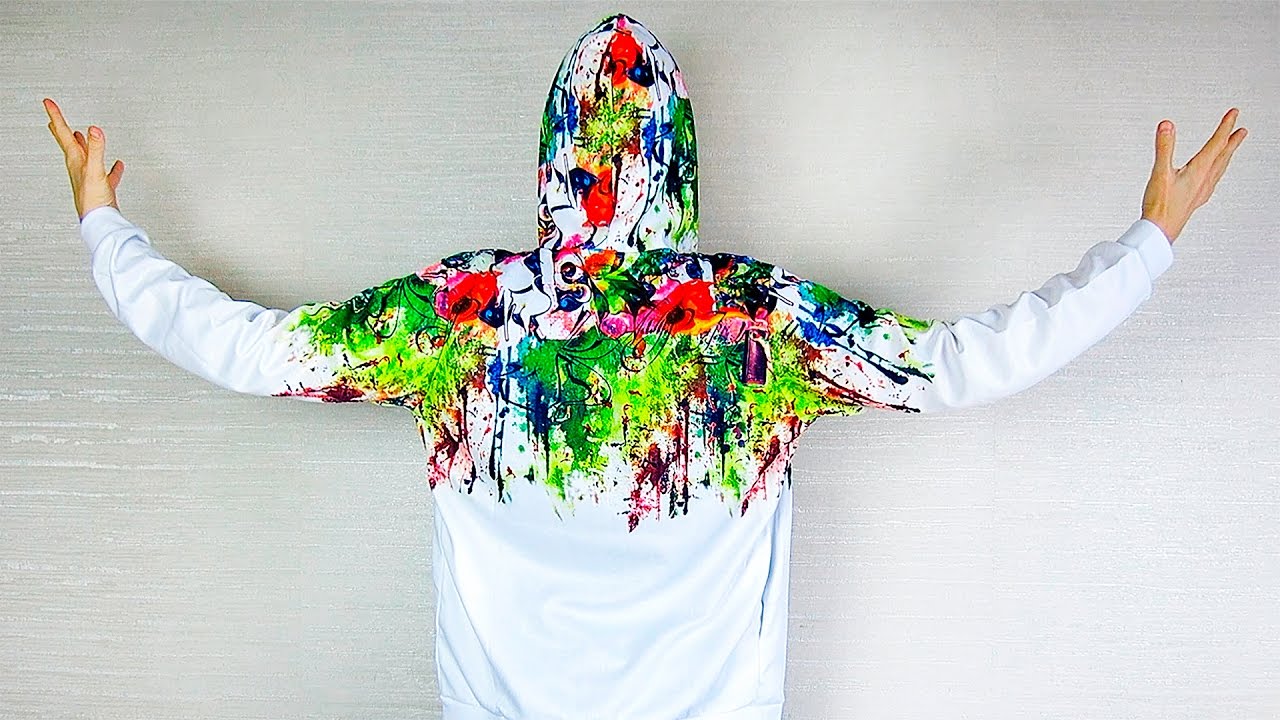 Толстовка облитая краской с aliexpress