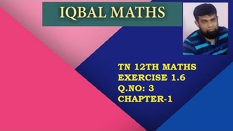 TN 12TH MATHS EXERCISE 1.6 Q NO.3 CHAPTER-1 APPLICATIONS OF MATRICES AND DETERMINANTS