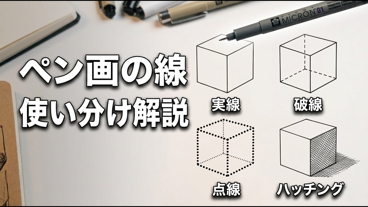 実線・破線・点線の使い分けでペン画が劇的に上達する理由
