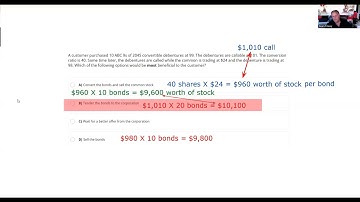 Accept the Call or Convert the Bonds?  Series 7 Exam Prep