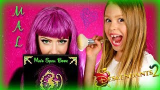 Disney Descendants 2 Mal Makeup Makeover on My MOM!