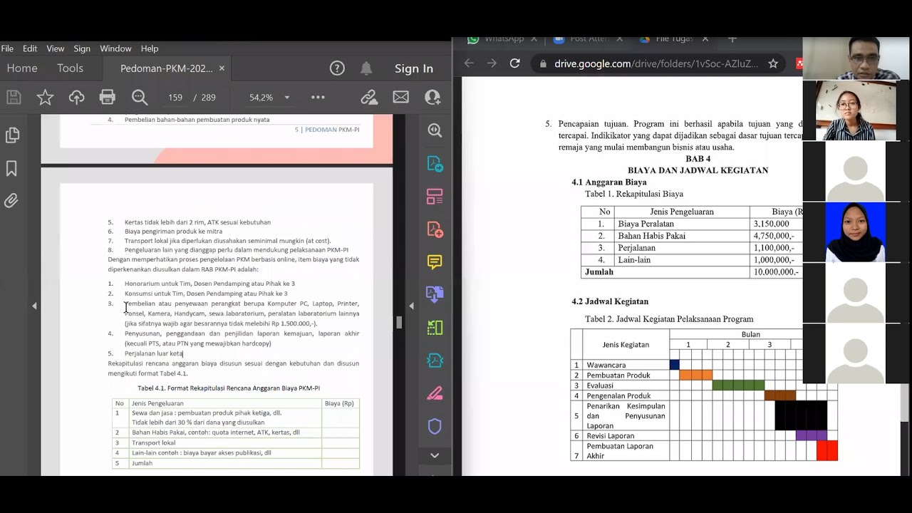 Kelas Ilmiah Pelatihan Proposal PKM - Penulisan Bab 4 Biaya dan Jadwal Kegiatan