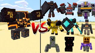 Netherite Monstrosity VS All Golem From Golemania In Minecraft