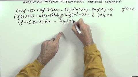 First Order Differential Equations 1 - Variables Separable.