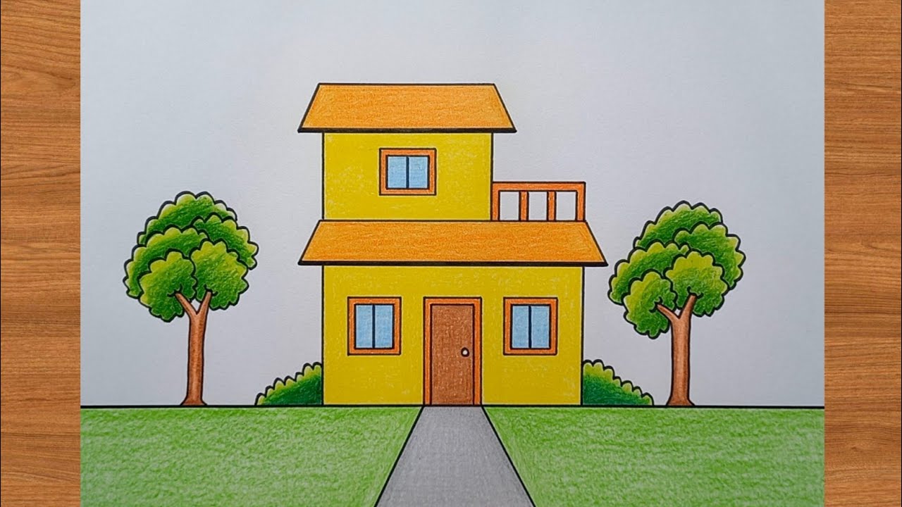 How to Draw a House | For Beginners | Draw a Level House - YouTube