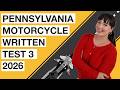 Pennsylvania Motorcycle Written Test 3 2026 (50 Questions with Explained Answers)