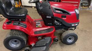 How to remove mower deck Craftsman YTS 3000 Tractor