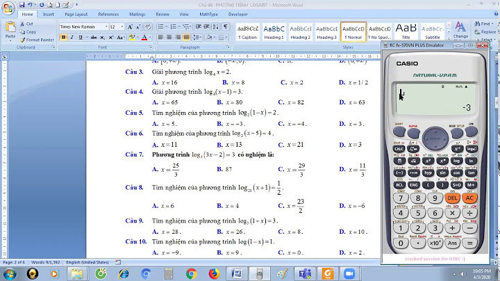 Cách bấm máy giải phương trình log