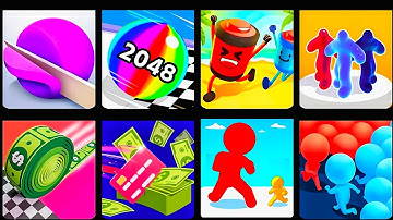 Asmr slicing,BallRun2048,Battery Run,Blob Runner,Brick Builder,Card Thrower,Colour run,Count master