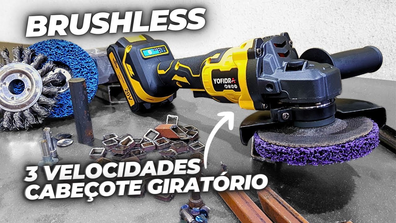 Preco Imbatível - Esmerilhadeira a Bateria Com Motor Brushless de 3 Velocidades Yofrida