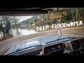 UK Floods - Driving Through Bonnet-High Floodwater Herefordshire