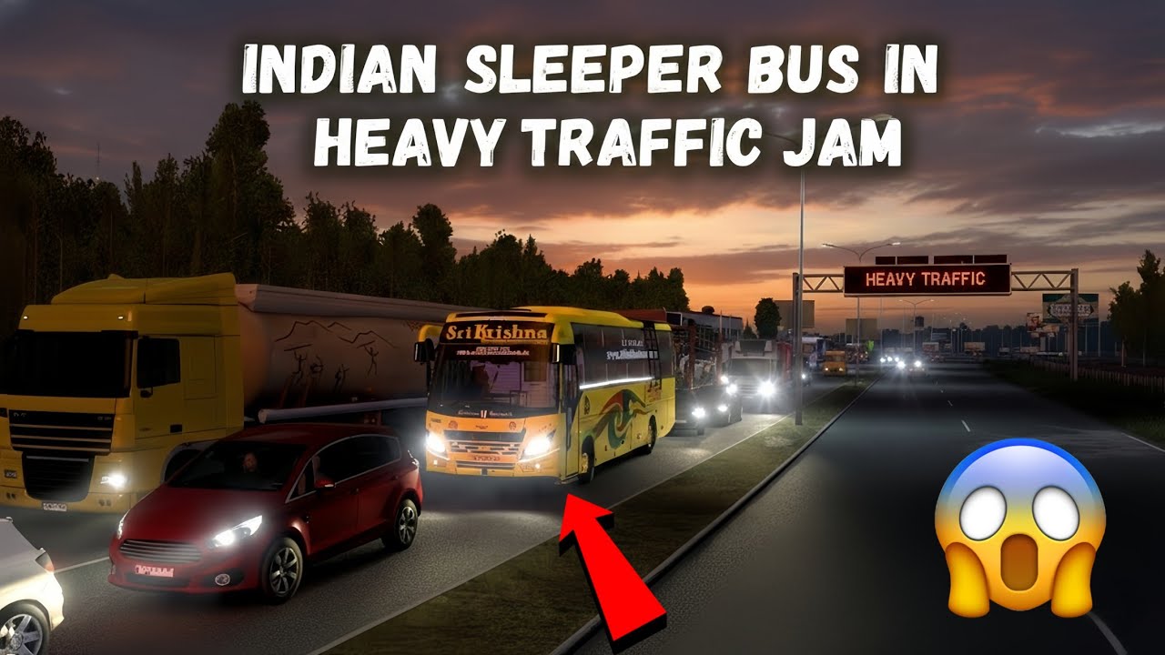 MOST INTENSE TRAFFIC! 😱 Indian Sleeper Bus vs Heavy Highway Jam | The Hardik Gaming 