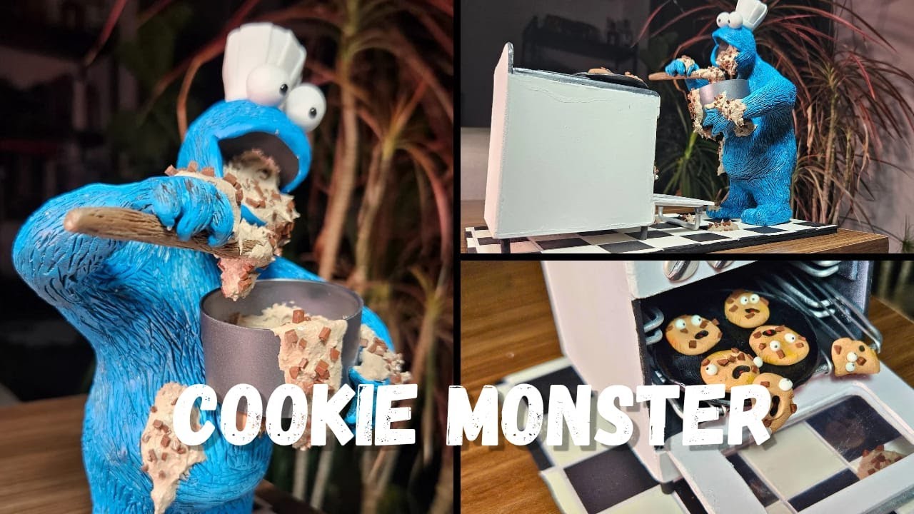 Fiz o Cookie Monster Fazendo Cookies + Receita de Cookie - Clay