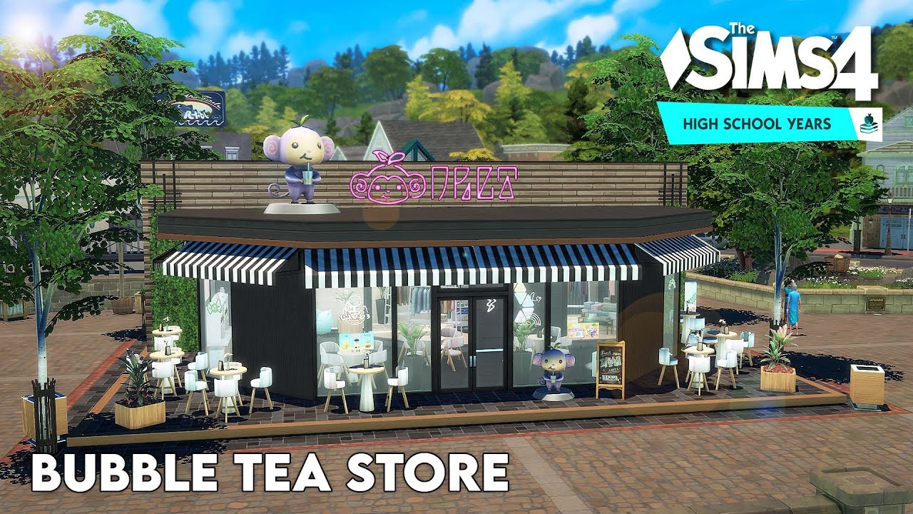 Bubble Tea Store High School Years The Sims 4 No CC Stop Motion