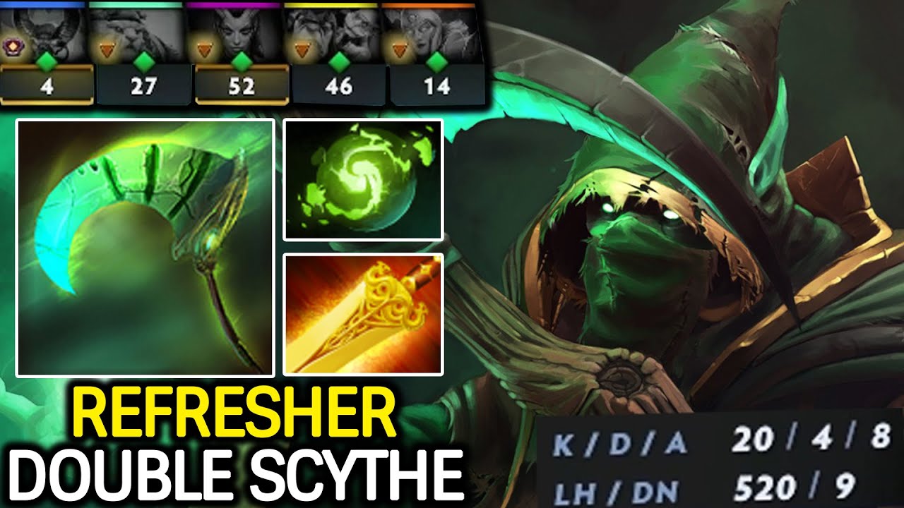 Necrophos Solo Mid – Instant kill Double Scythe with Refresher Dota 2