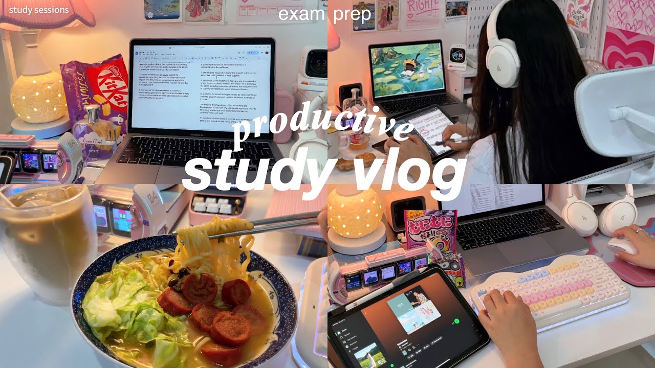 Видеоблог о продуктивной учёбе 📚 подготовка к промежуточным экзаменам, продуктивный день в 5 утра...