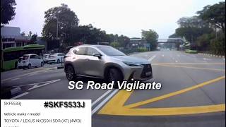 7oct2026 j#SKF5533J lexus nx350 driving against flow of traffic cut over double white line