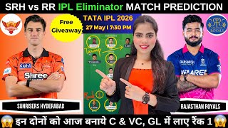 SRH vs RR Today Match Prediction | Sunrisers Hyderabad vs Rajasthan Royals|IPL 2026 Eliminator Match screenshot 3