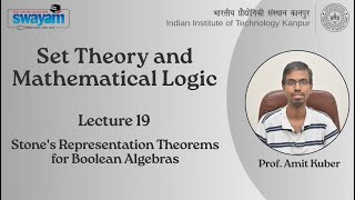 Lecture 19 - Stone's Representation Theorems for Boolean Algebras