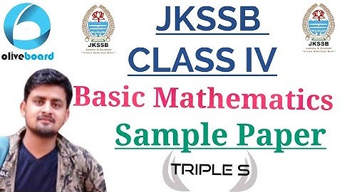 Sample Paper - Mathematics for JKSSB Class IV Exam || Comment Your Score