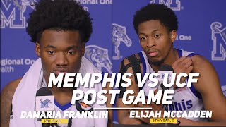 Information Memphis vs UCF Post Game: Elijah McCadden & Damaria Franklin News