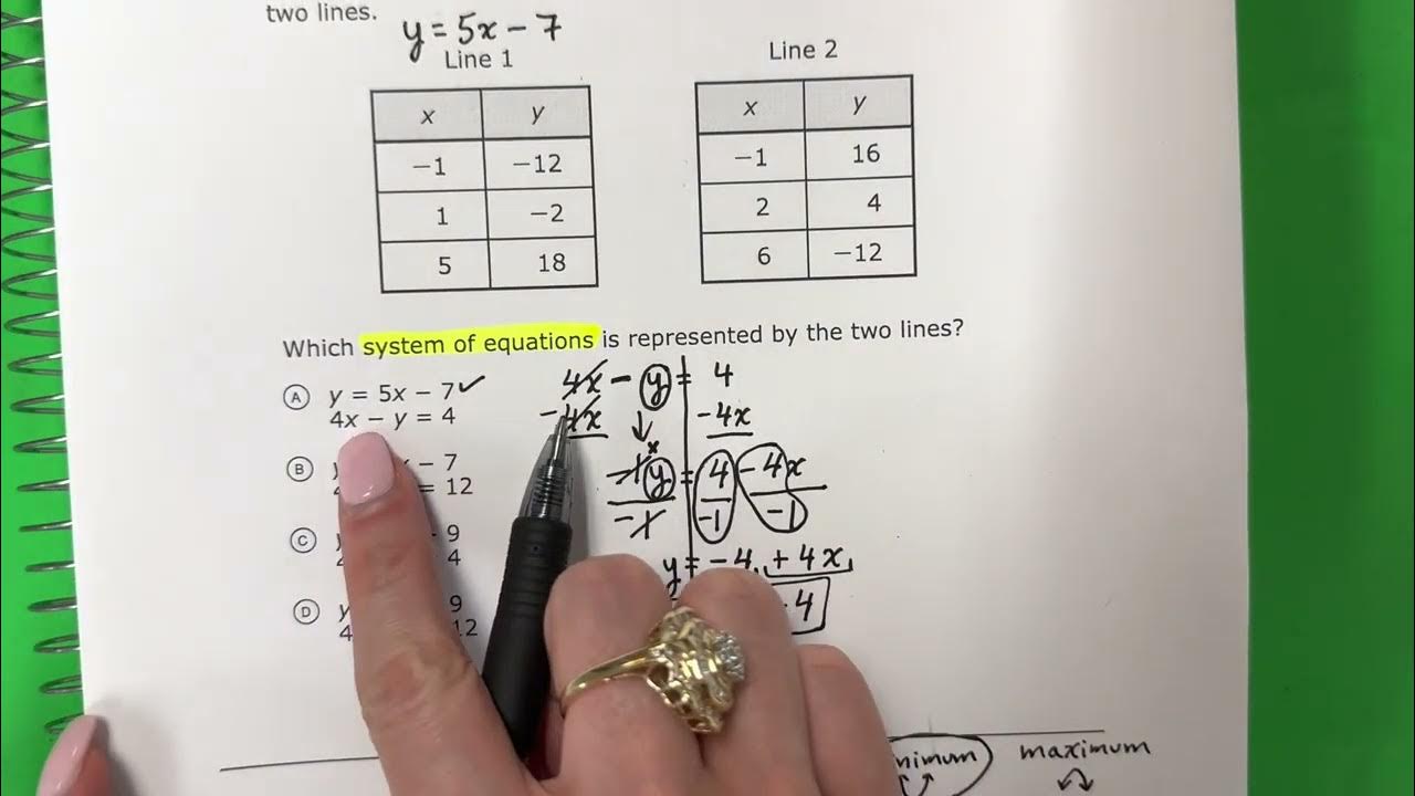 Which System Matches the Given Tables? // STAAR Algebra New Question