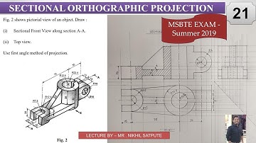 Engineering Drawing | Sectional Orthographic Projection Problem 21 | Learn with Nikhil