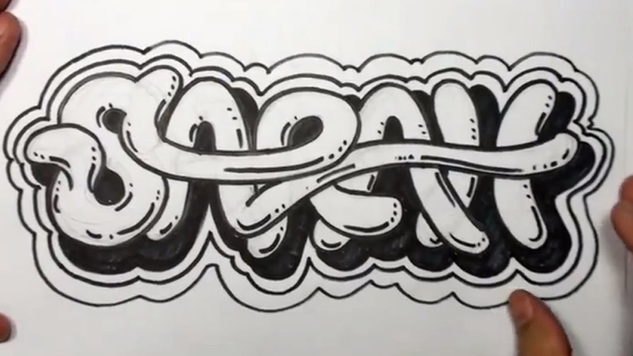 How to Draw Graffiti Letters - Write Sarah in Cool letters  MAT