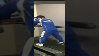 Guy's pants slide off on treadmill #shorts